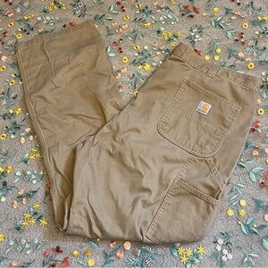 Carhartt B324-DKH Relaxed Fit Workwear Outdoor Tan Carpenter Pants Mens 44 x 32